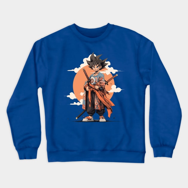 kid goku samurai Crewneck Sweatshirt by lets find pirate